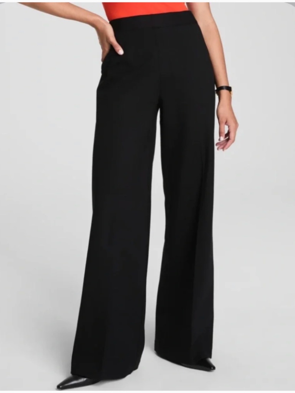 SPANX The Perfect Wide Leg Ponte Knit Trouser Pant in Black 20385R Large